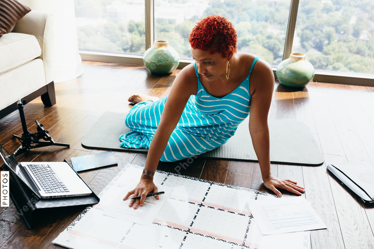 Black woman having virtual brainstorm meeting at home during pandemic