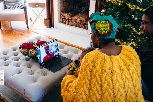 Black family video chats with Grandmother for Christmas