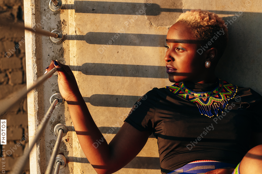 African American woman confident and basking in the sun