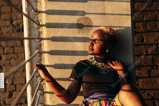 African American woman confident and basking in the sun