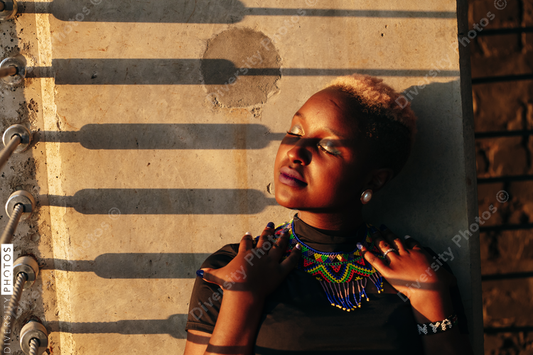 African American woman confident and basking in the sun