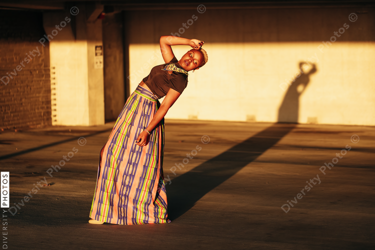 African American woman confident and basking in the sun
