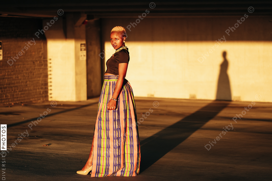 African American woman confident and basking in the sun
