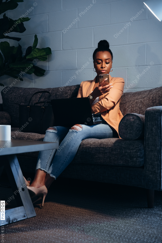 Young professional woman working at modern business office