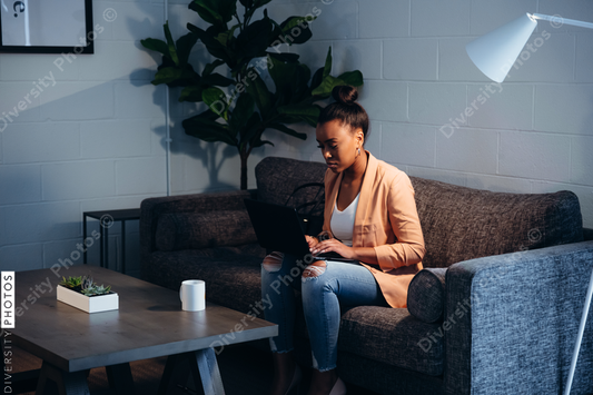 Young professional woman working at modern business office