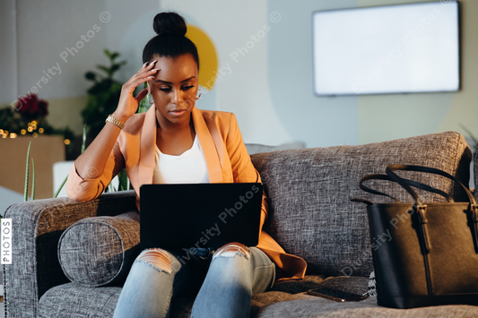 Young professional woman working at modern business office