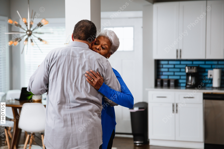 Active lifestyle, senior couple dances at home
