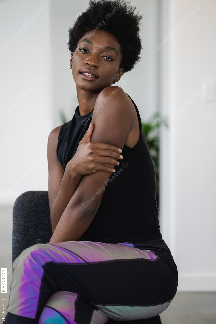Portrait of African American woman with Natural hair