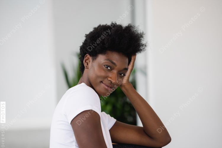 Fashion Portrait of African American woman with Natural hair