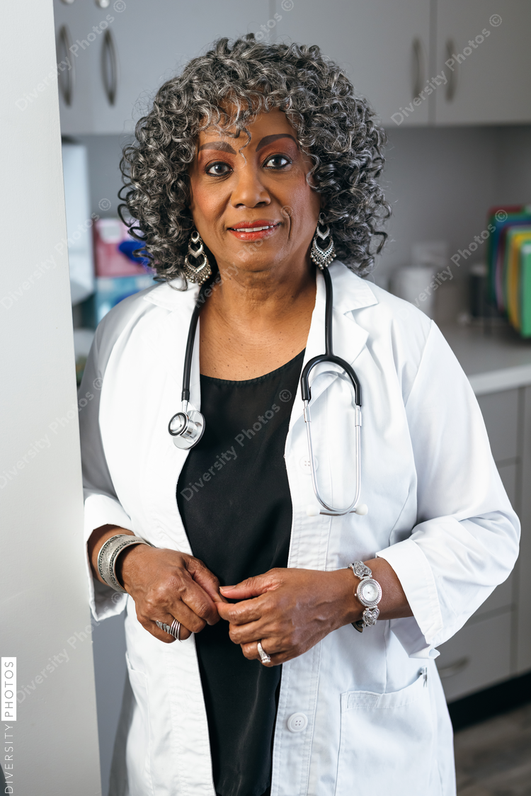 Portrait of Black senior female doctor