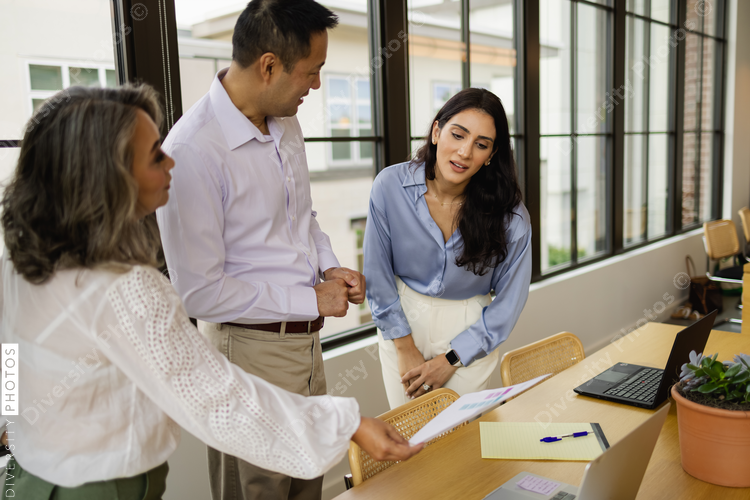 Business people meeting and discussing organizational structure