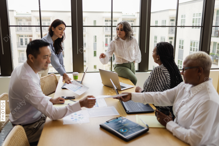 Diverse business team collaboration, woman leadership 