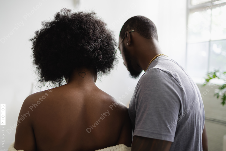 Rear view of Black couple