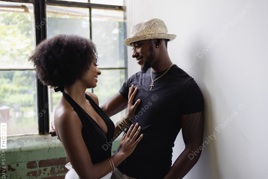 Young Black couple in love, fashionable