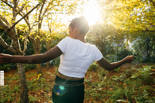 African American woman exploring nature outdoors