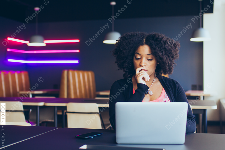 Businesswoman working on laptop in the office
