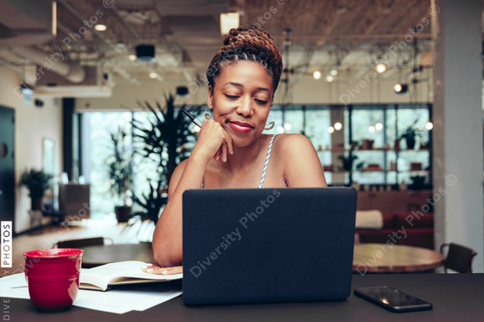 Young businesswoman working in office