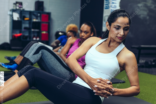 Women exercising in fitness class