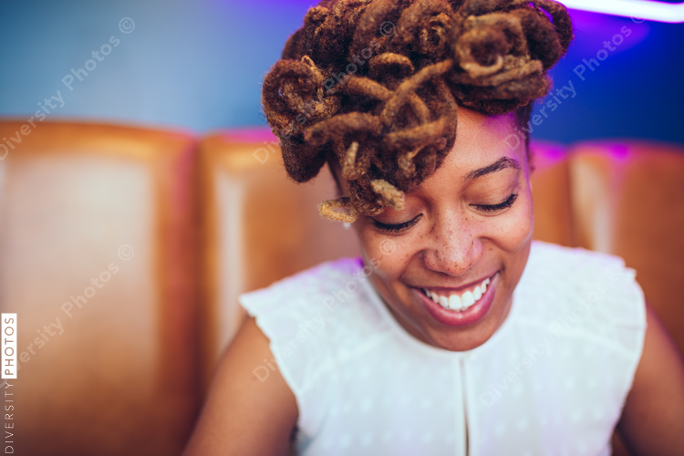 Close up of smiling young businesswoman