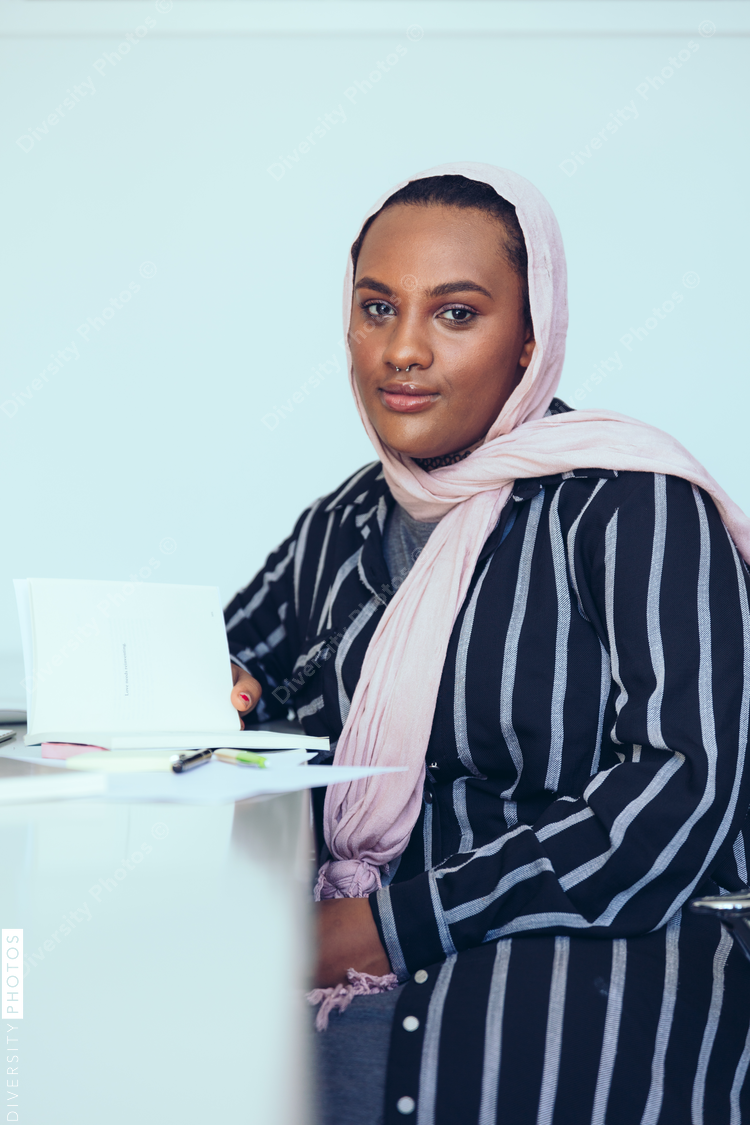 Portrait of businesswoman sitting in office