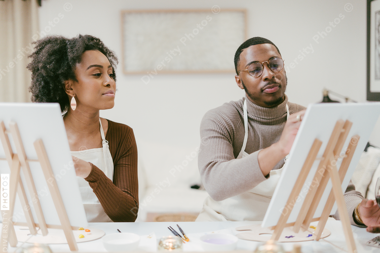 Do it yourself, date night, black couple at home