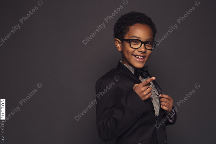 Studio portrait of stylish boy