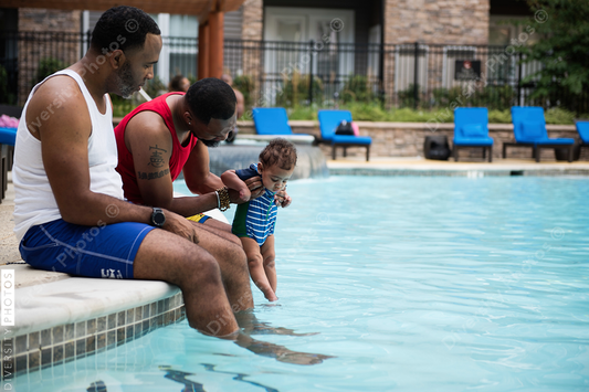 Baby feeling the water