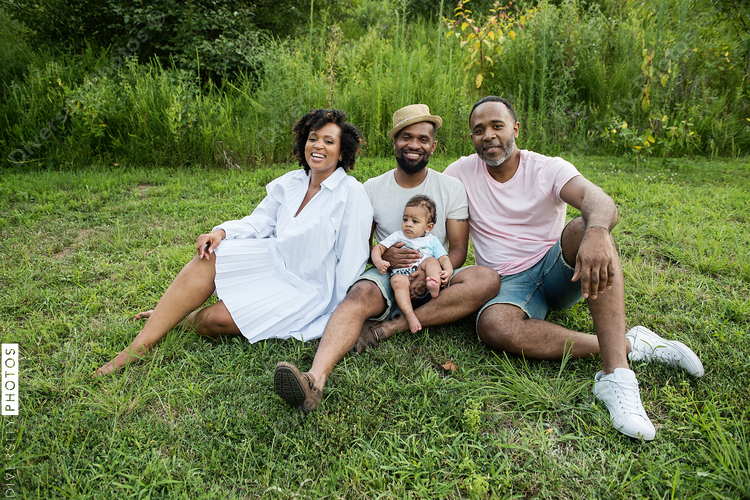 Portrait of family smiling together