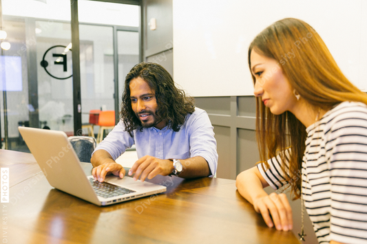 Young business people working in office