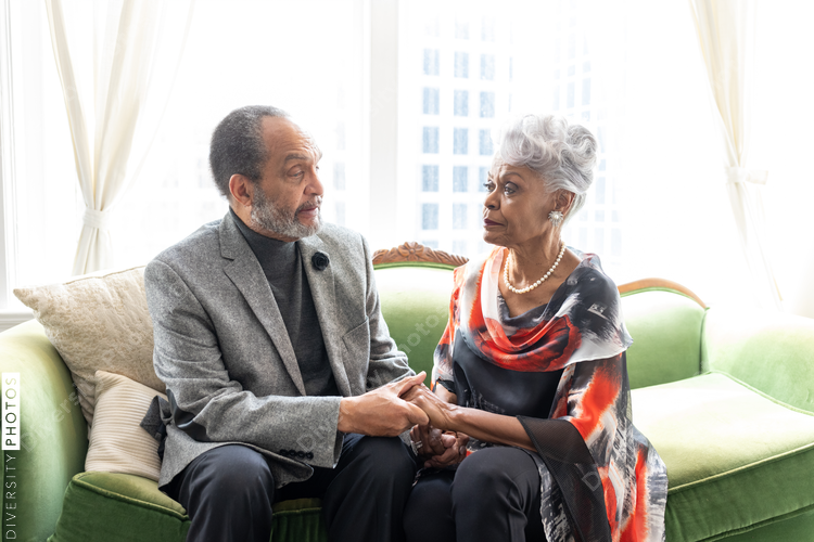Senior Black couple at home, celebrating love, happiness  and anniversary, formal wear